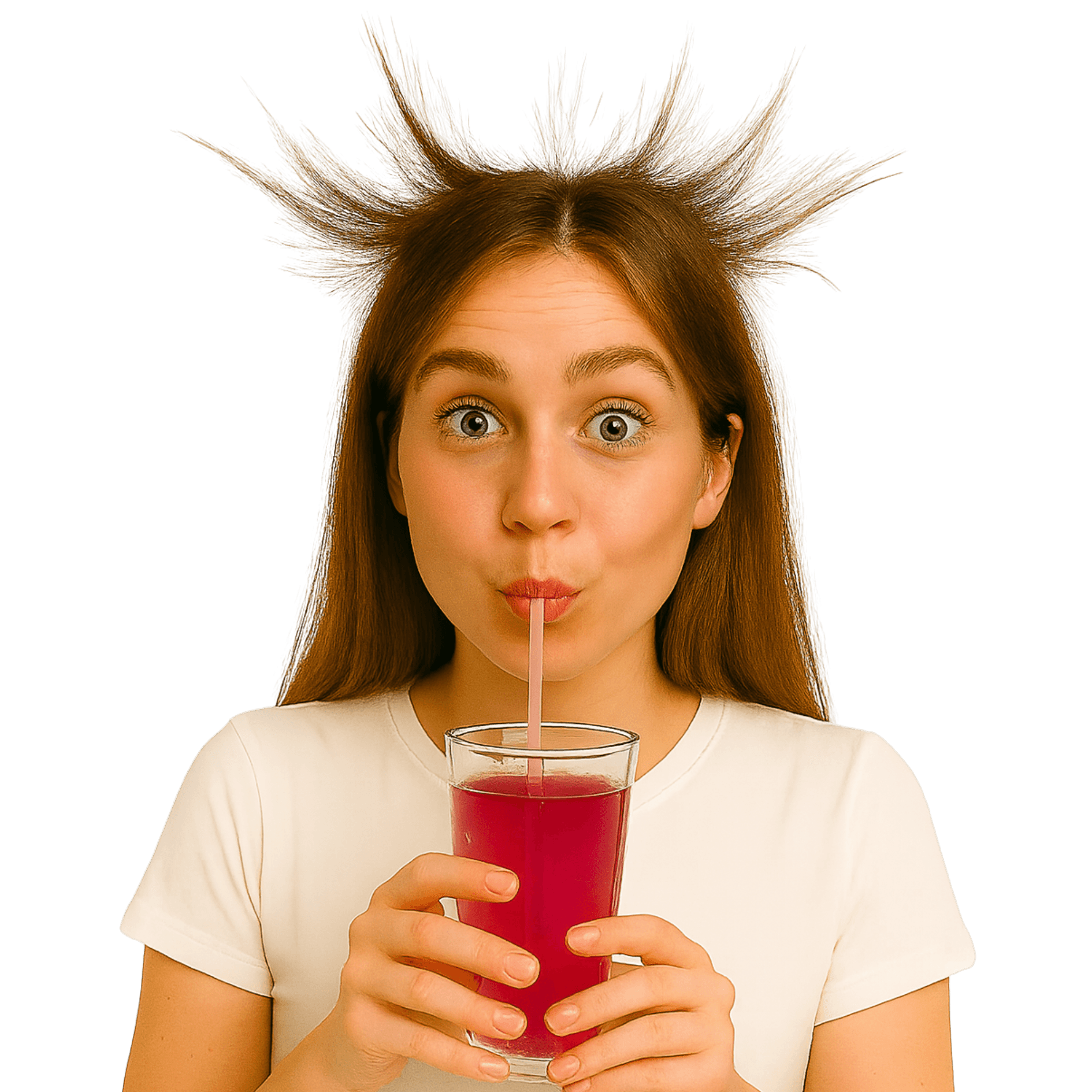 Woman drinking red Fuse